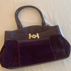 Cole Haan Purple Suede and Leather Handbag